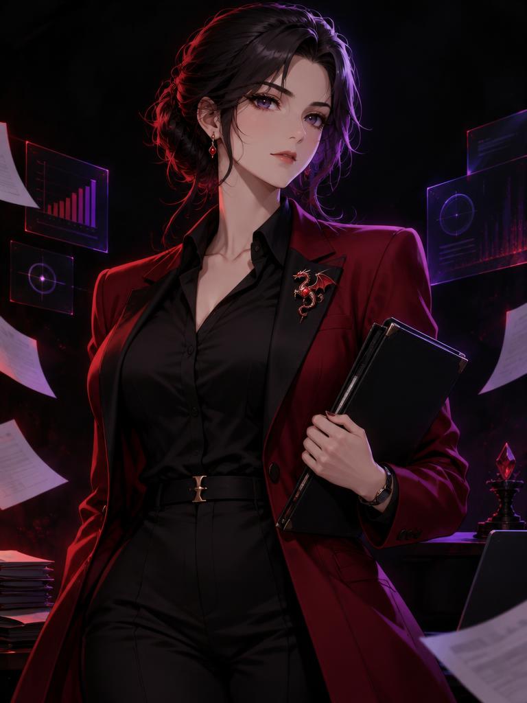 Anime portrait of the team's female account appeals specialist